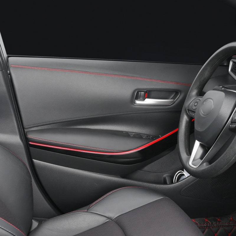 DIY Car Interior Decoration Self-Adhesive Leather Moulding Trim Red Blue Beige 2M