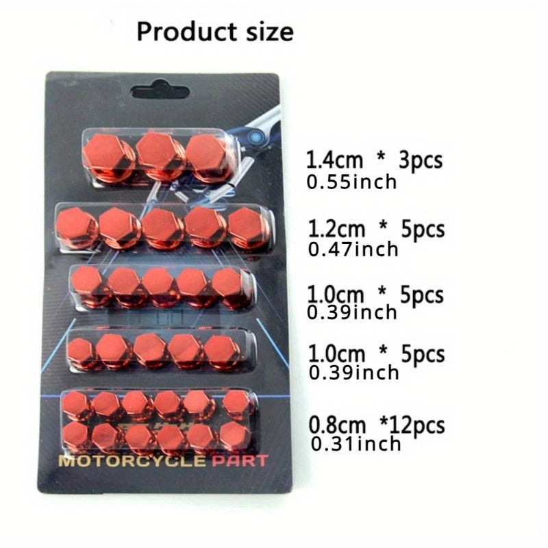 Motorcycle Accessories 30pcs Plastic Head Screw Cover Kit Decorative Nuts