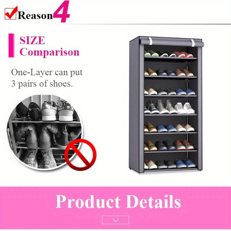 Dustproof Multi-Layer Shoe Rack Storage Cabinet for Home Entryway Dormitory