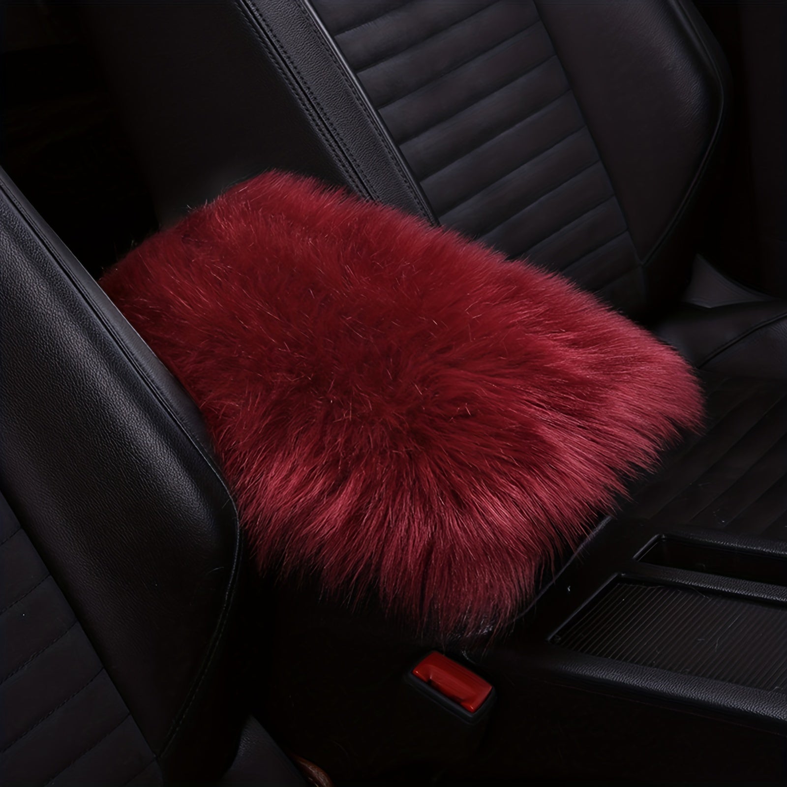 Universal Winter Plush Fur Car Center Console Cover Armrest Cushion