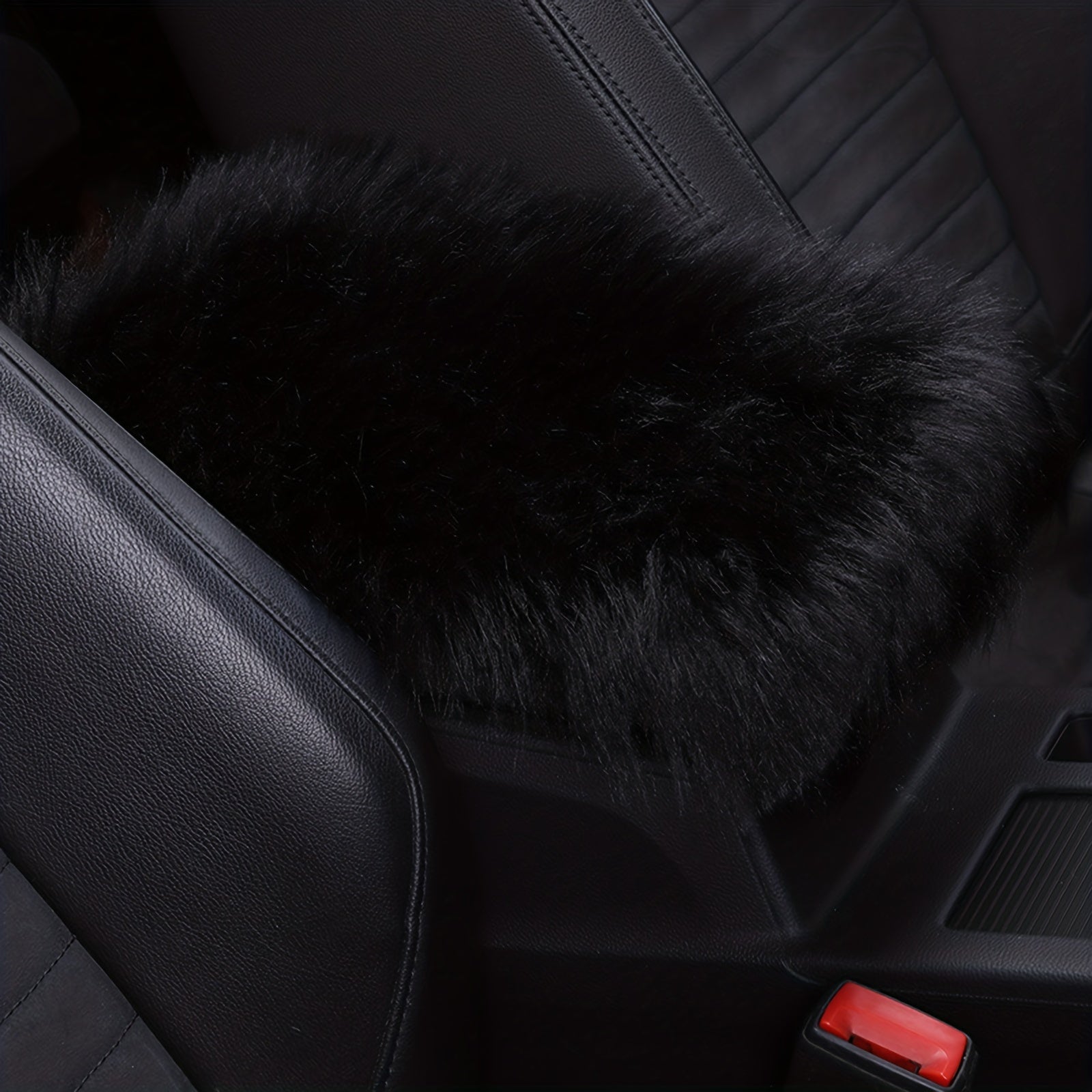 Universal Winter Plush Fur Car Center Console Cover Armrest Cushion
