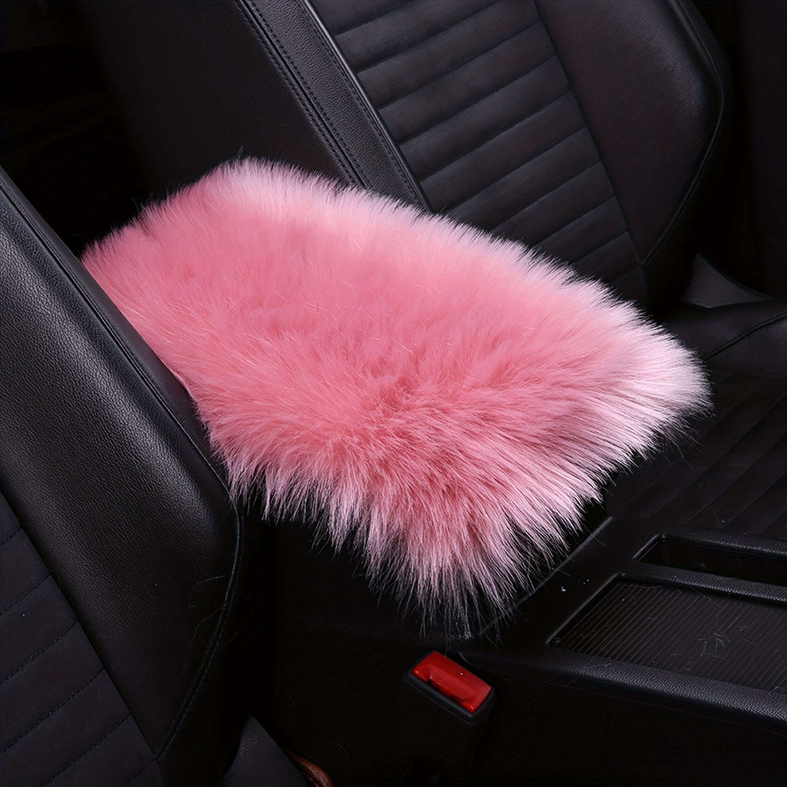 Universal Winter Plush Fur Car Center Console Cover Armrest Cushion