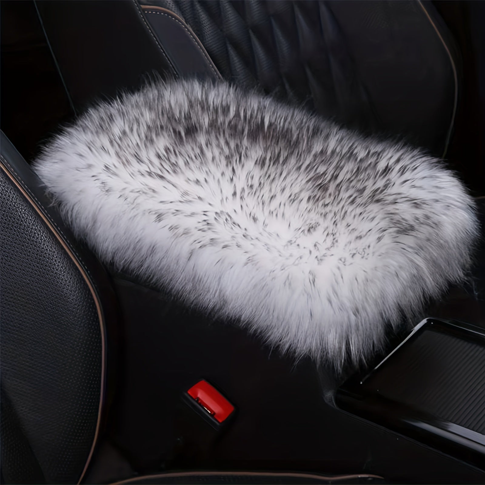 Universal Winter Plush Fur Car Center Console Cover Armrest Cushion