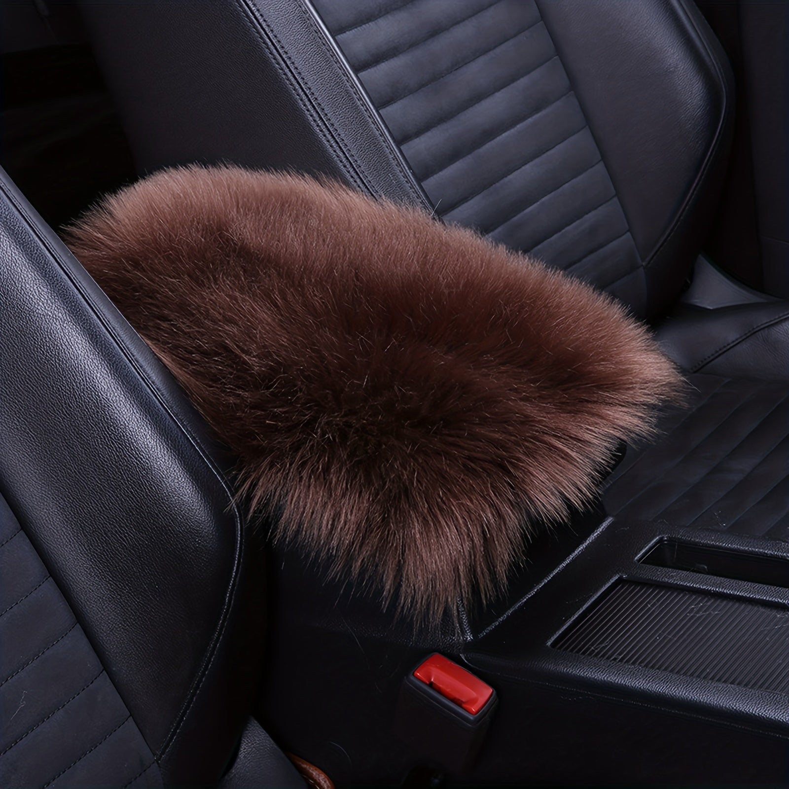 Universal Winter Plush Fur Car Center Console Cover Armrest Cushion