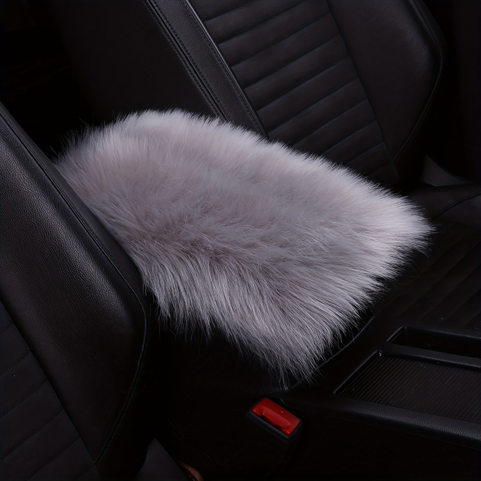 Universal Winter Plush Fur Car Center Console Cover Armrest Cushion