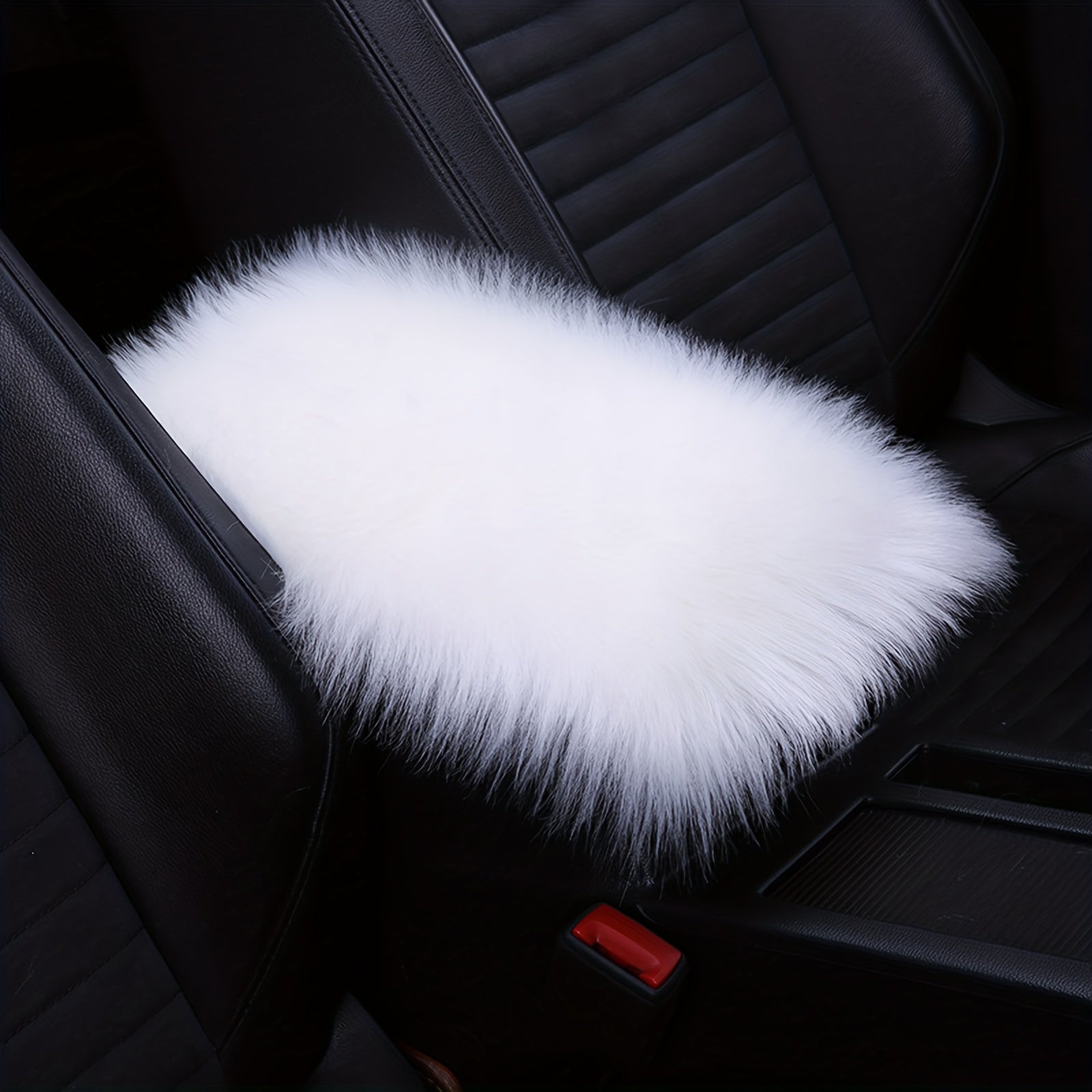 Universal Winter Plush Fur Car Center Console Cover Armrest Cushion