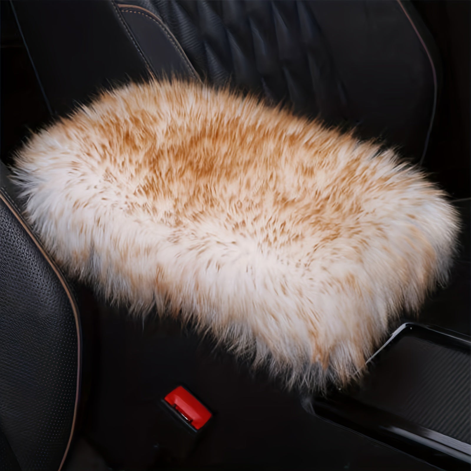 Universal Winter Plush Fur Car Center Console Cover Armrest Cushion