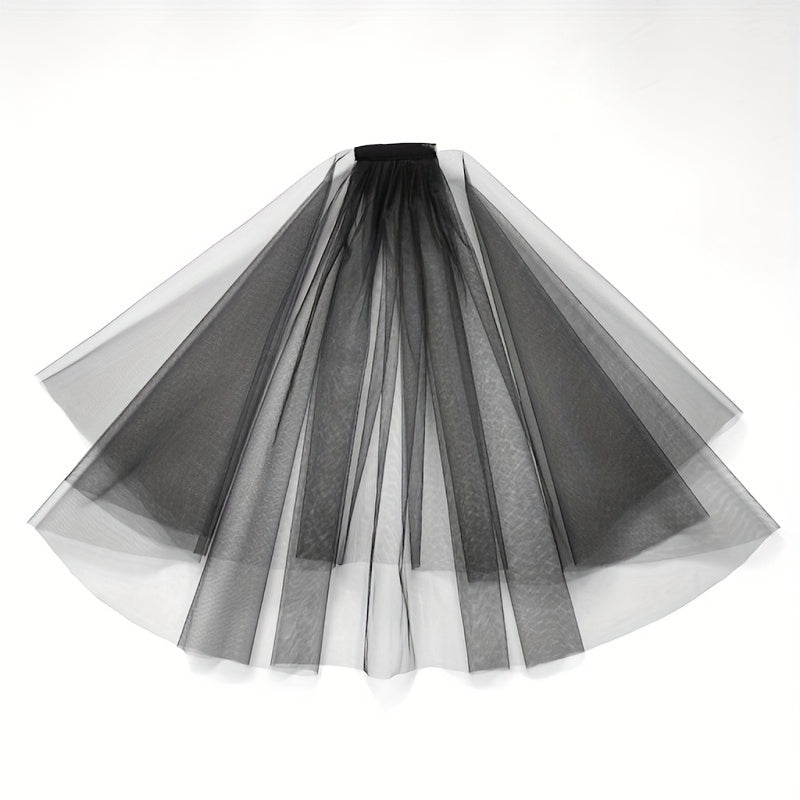 Velo de cabeza de encaje gótico con lazo negro para novia fantasma de Halloween, accesorio retro elegante