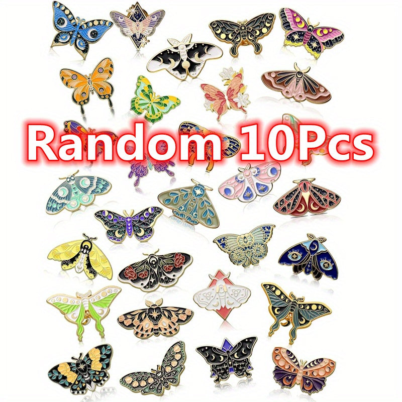 Set of 10 or 20 Animal Pattern Enamel Pins for Bags and Clothing Gift
