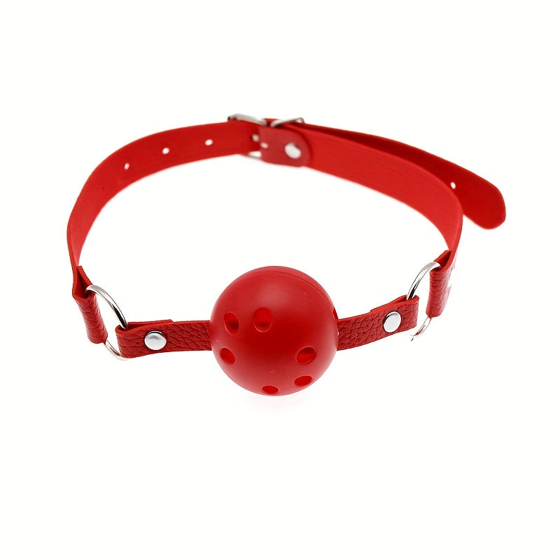 Adult Unisex Red Bondage Ball Gag Hollow Out Round Mouth BDSM Toy