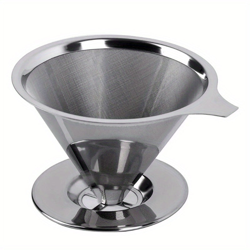 Reusable Stainless Steel Coffee Filter Holder Double-Layer Mesh Storage