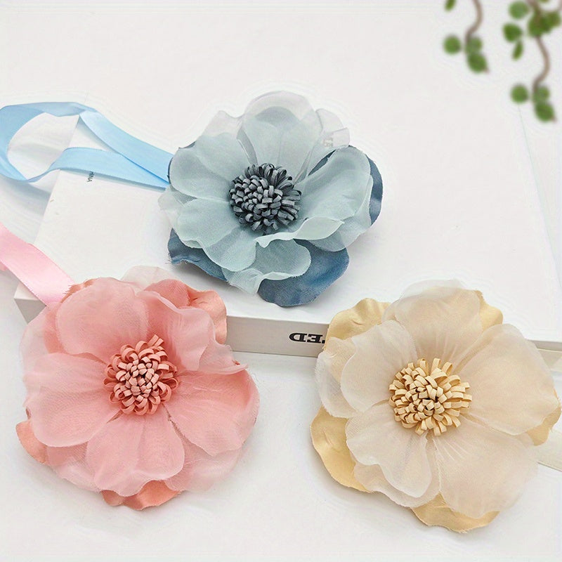 Correas magnéticas para cortinas con diseño de flores para dormitorio, sala de estar y cocina