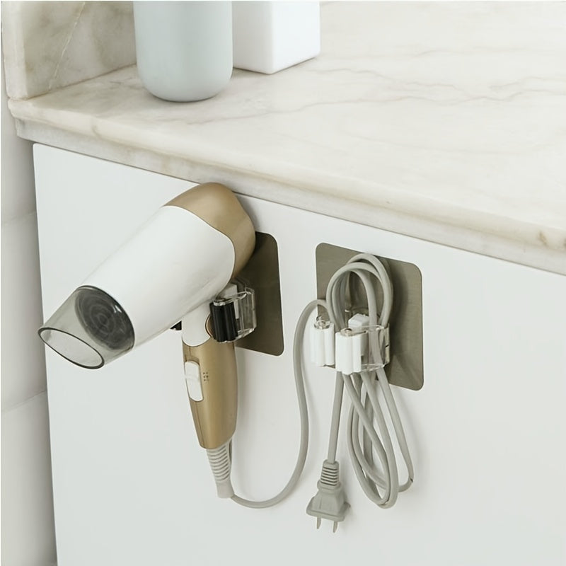 2pcs Wall Mount Mop Hooks Strong Adhesive Broom Holder Bathroom Kitchen Storage