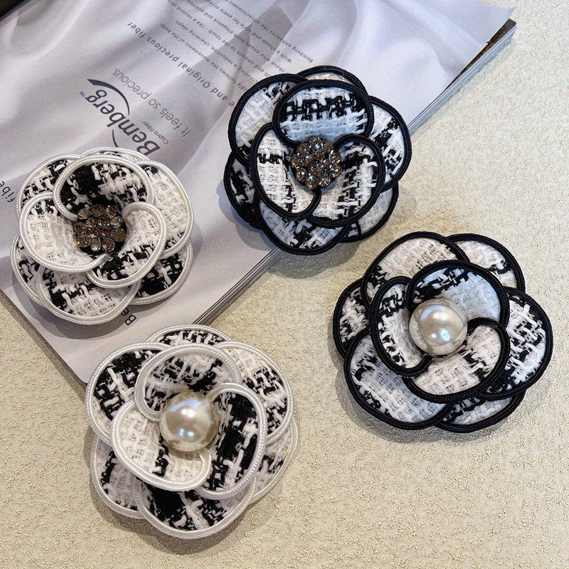 Elegant Camellia Shaped Brooch Pin for Women Jewelry Gift for Dress Sweaters Clothing