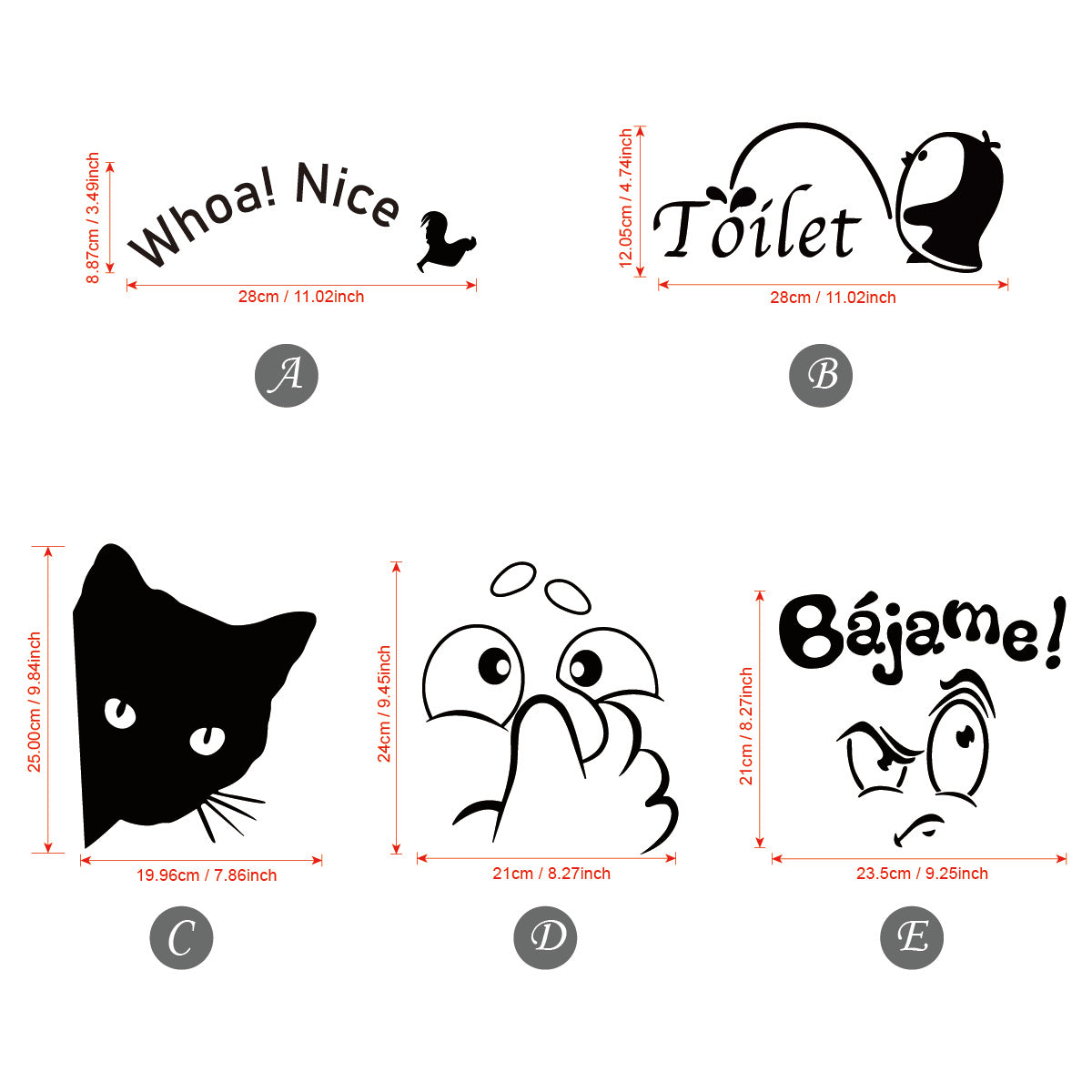 3D Vinyl Toilet Stickers for Bathroom Car Motorhome Creative DIY Decals