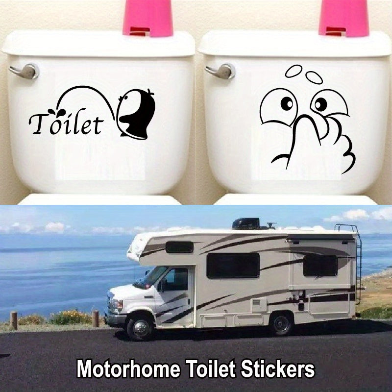 3D Vinyl Toilet Stickers for Bathroom Car Motorhome Creative DIY Decals