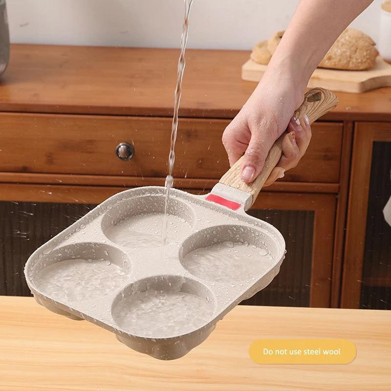 Yopishmaydigan omlet qovurilgan idishi, qopqog'i va aylantirish uchun teshiklar bilan, 8 dyuymli tuxum, pancake uchun qovurilgan pan