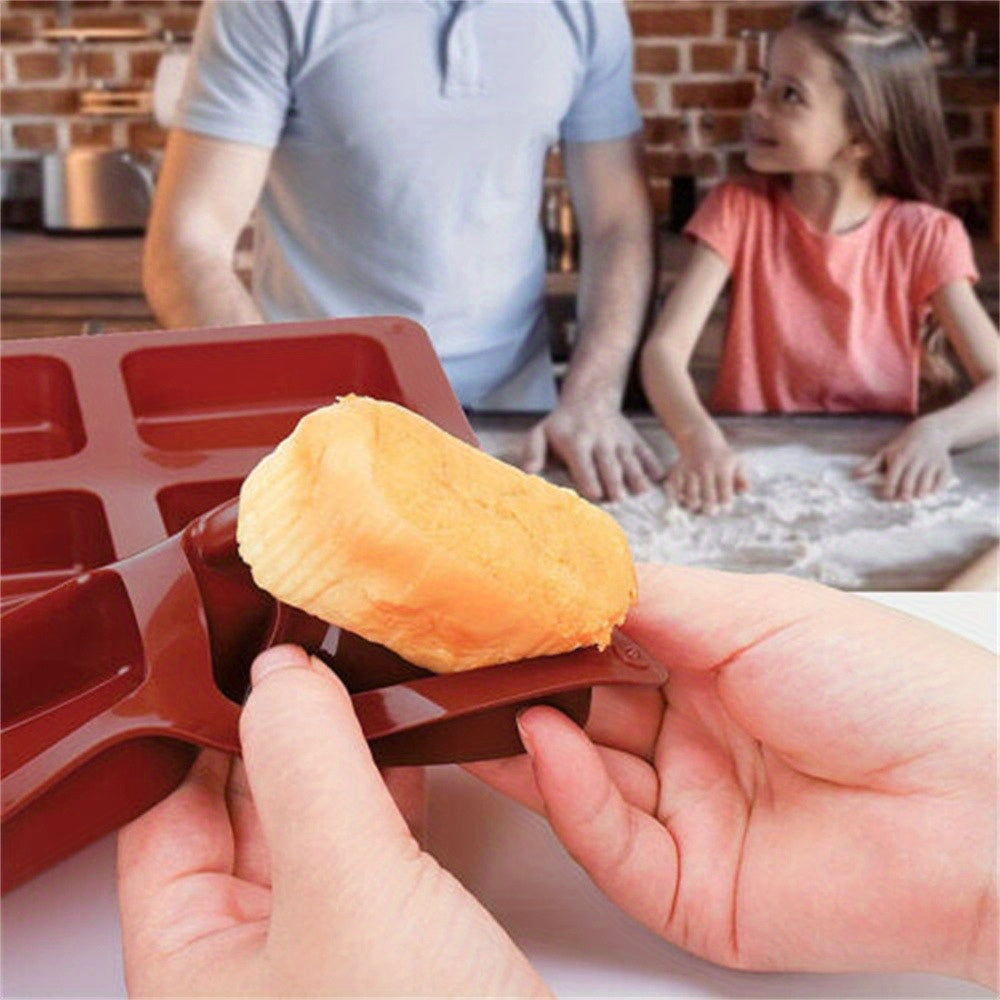 Set of 2 Non-Stick Silicone Cake Molds Rectangular Bread Pan for Baking and Desserts