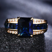 Vintage Inlaid Cubic Zirconia Wide Band Ring for Men Business Style
