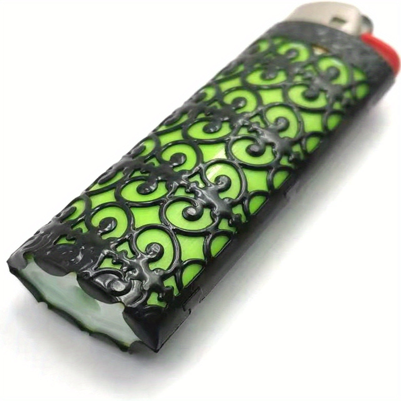 Metal Lighter Case Cover for J6 Full Size BIC, Hollow Design, Blingy Style