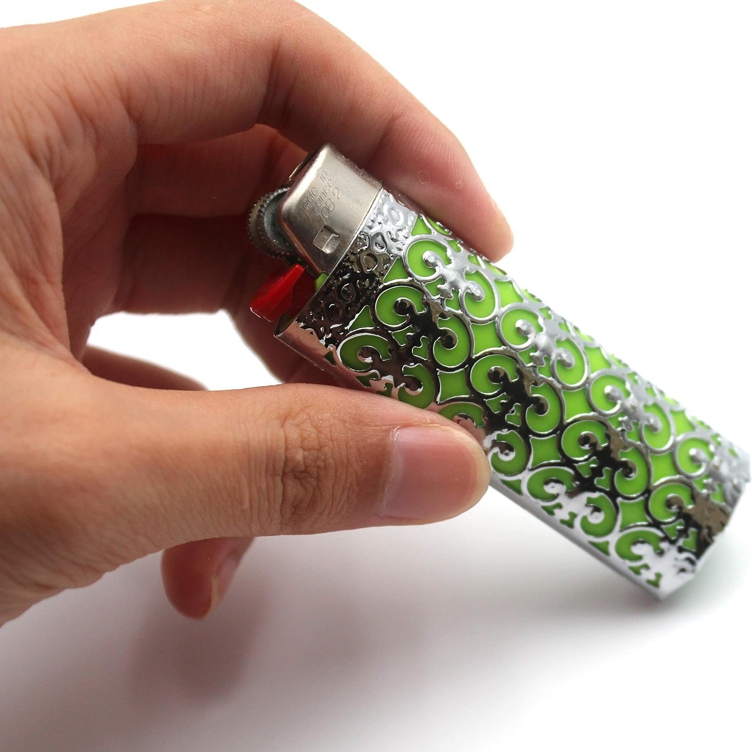 Metal Lighter Case Cover for J6 Full Size BIC, Hollow Design, Blingy Style