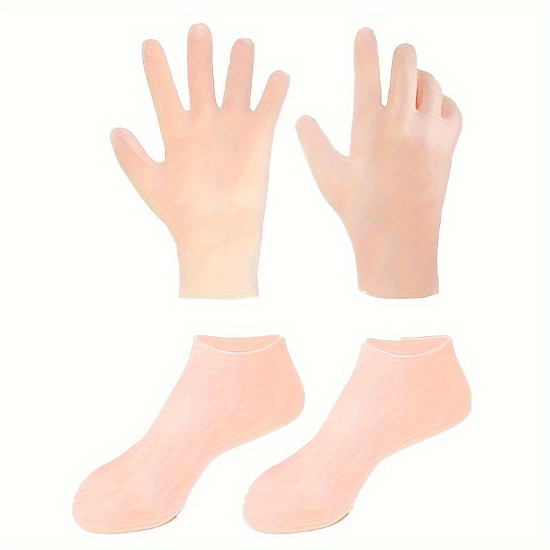 Silicone Gloves and Socks Unscented Moisturizing Hand and Foot Care Set