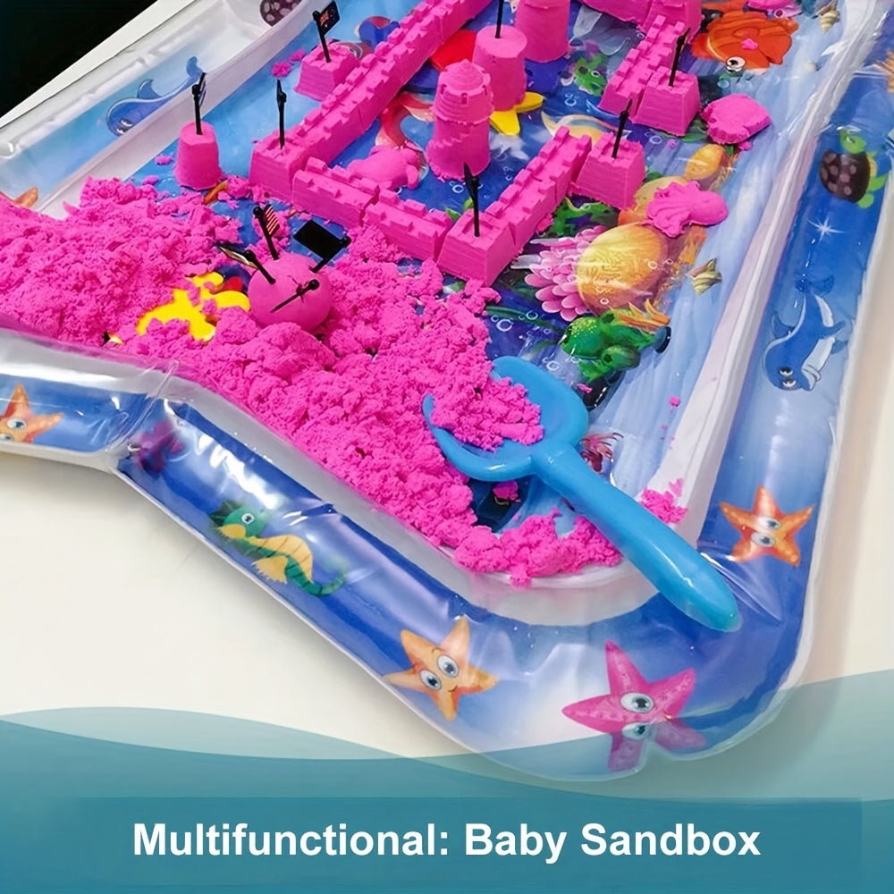 Suvda to'ldiriladigan pad jumboq o'yini, dengiz hayotining dizaynlari va suv osti dunyosi naqshlari bilan.