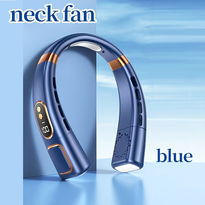 Sayohat uchun portativ bo'yin ventilyatori, bladeless, qayta zaryadlanadigan, qo'ldan erkin shaxsiy sovutgich, ochiq havoda sport uchun