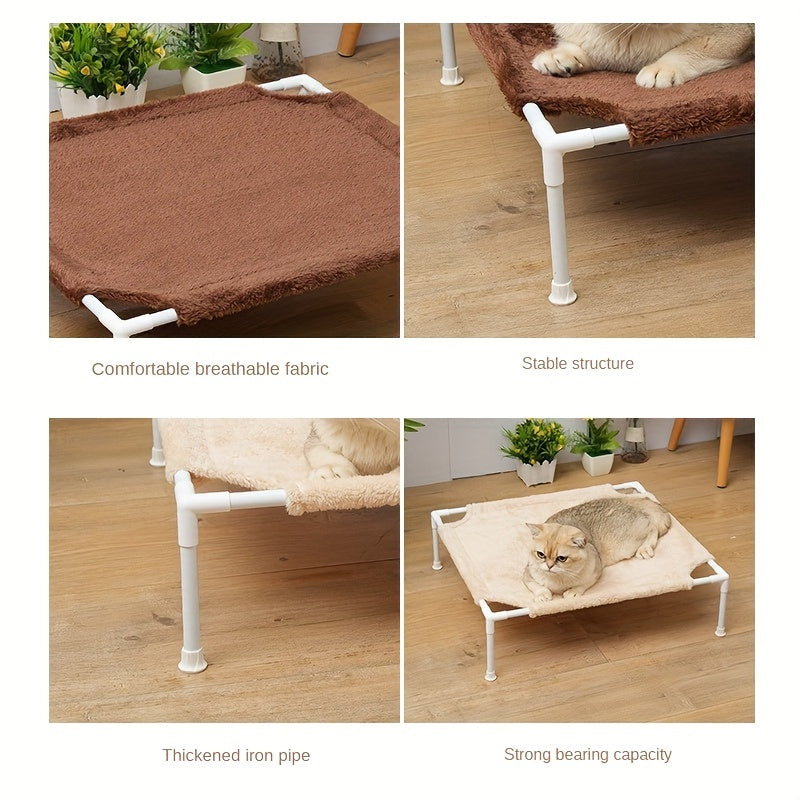 Cama hamaca para gatos con estructura metálica, desmontable, a prueba de humedad y lavable