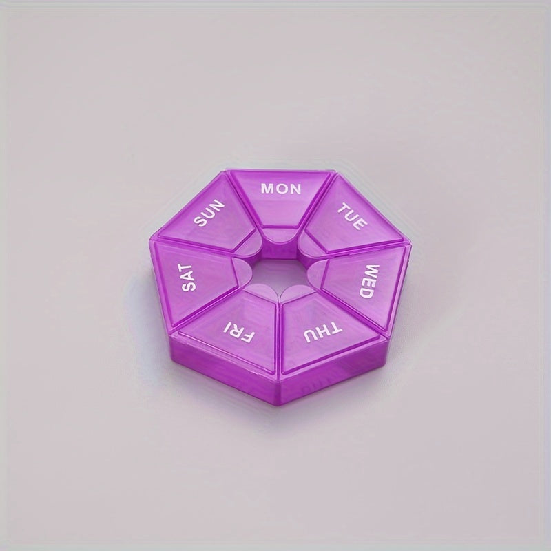 Women's Polypropylene Weekly Pill Organizer Compact 7-Compartment Multi-Color