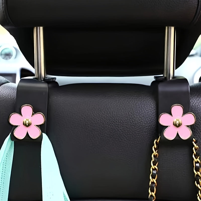 Car Seat Back Organizer Hooks Small Flower Multifunctional Storage Brackets
