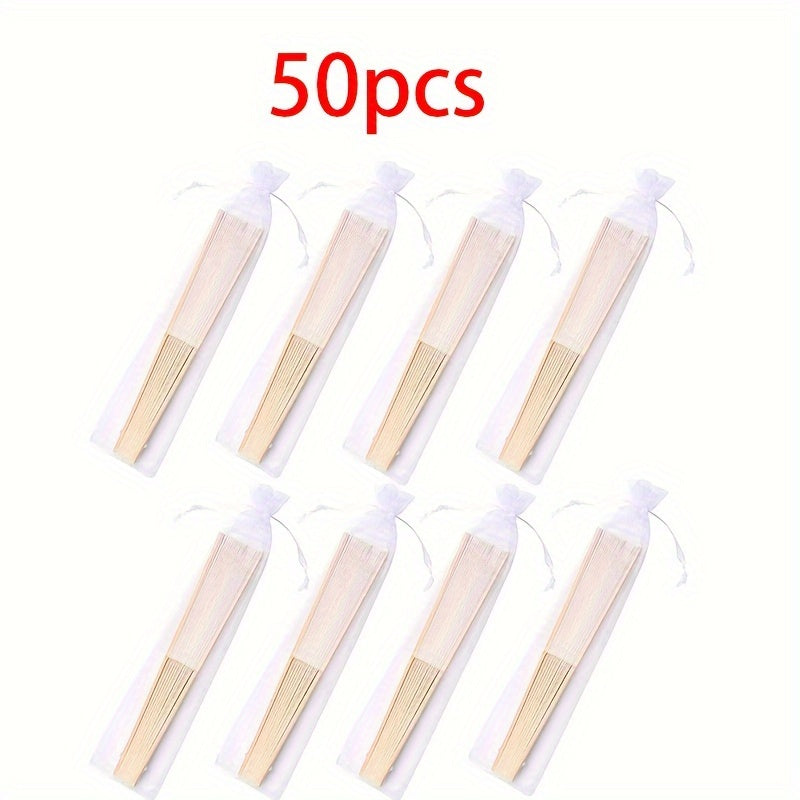 Pack of 10 20 50 White Folding Fans for Weddings Parties and DIY Projects