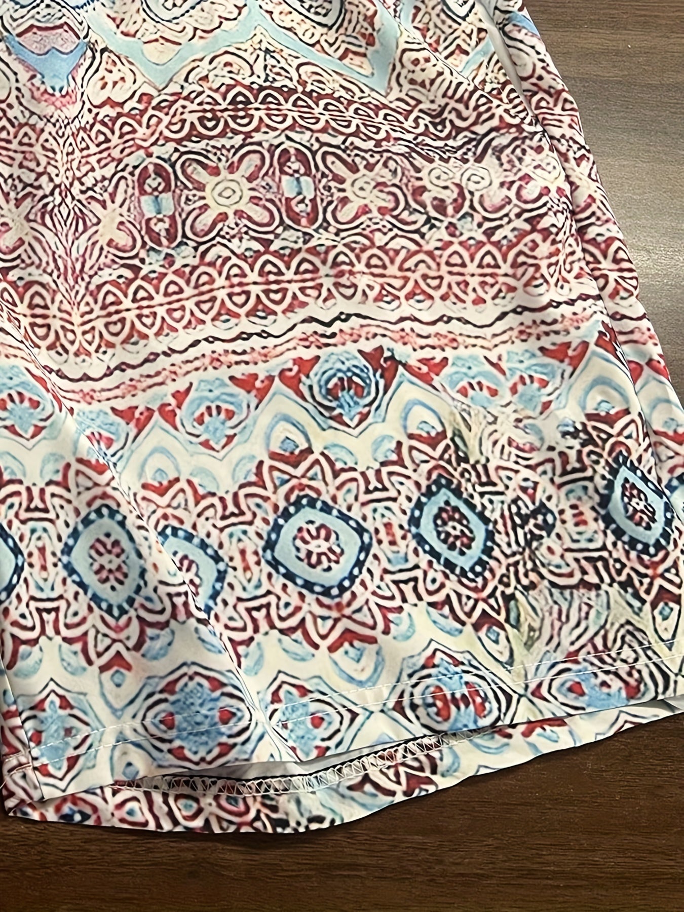 Men's Plus Size Graphic Print Beach Shorts with Elastic Drawstring Waist