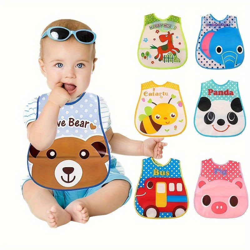 Kids Waterproof Feeding Bib Sleeveless Soft Polyester with Magic Tape Closure