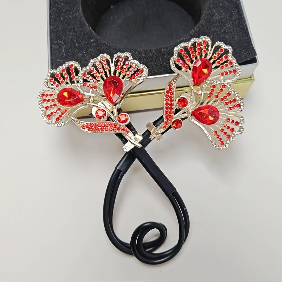 Stylish Retro Ginkgo Leaf Hair Bun Maker for Women Alloy Hair Accessory for Textured Hair