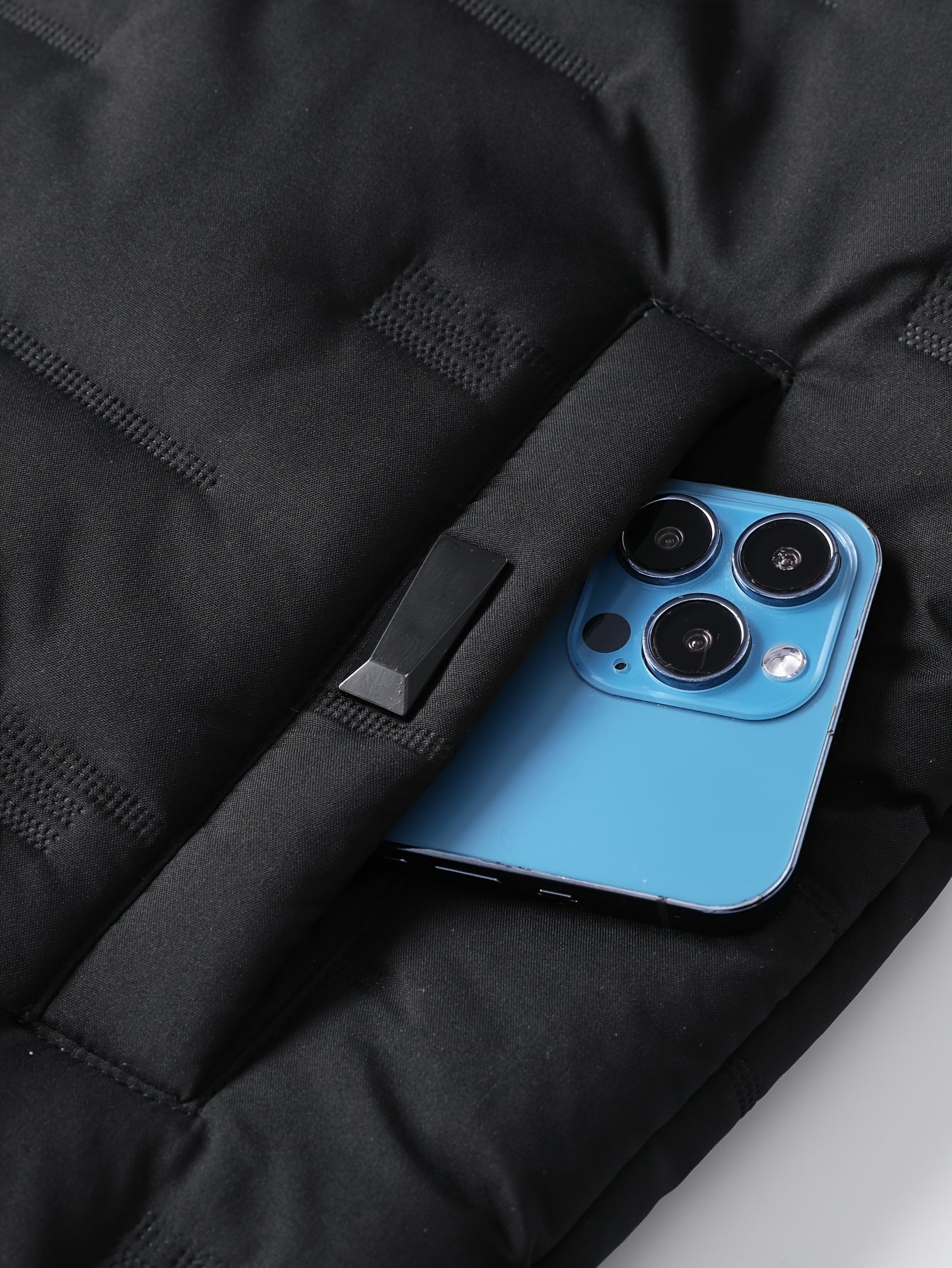 Men's Sleeveless Vest Black Polyester Stand Collar Geometric Pattern Autumn Winter Layering