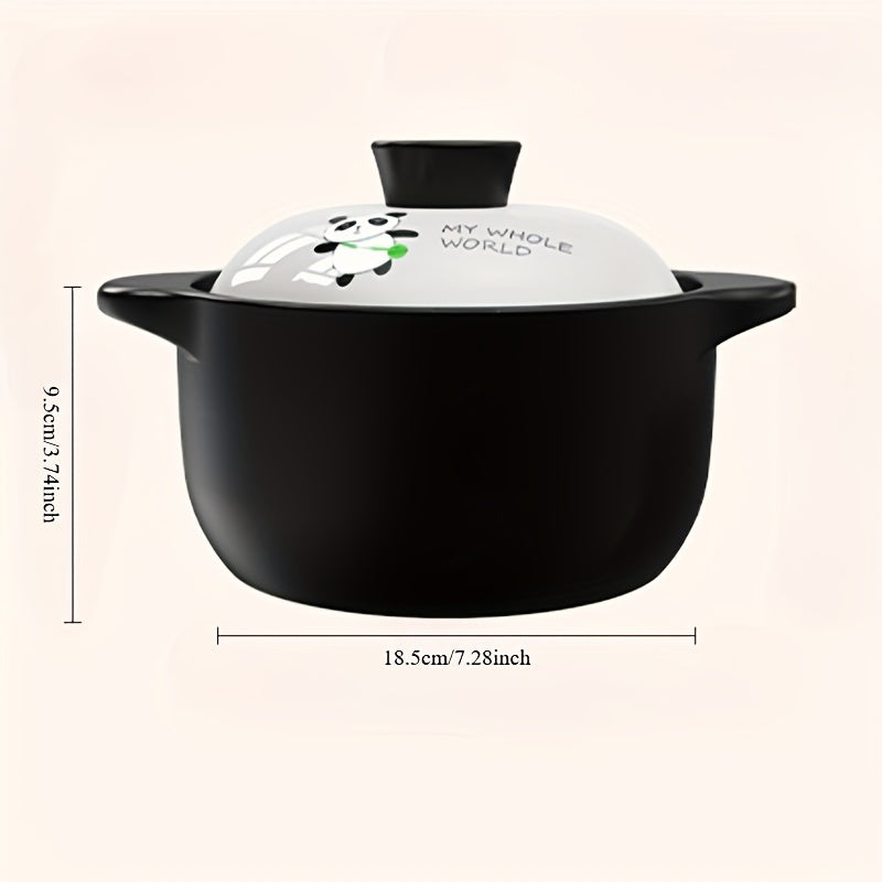 Soup Pot with White Lid Non-Stick Ceramic Heat-Resistant Porridge and Rice Cooker