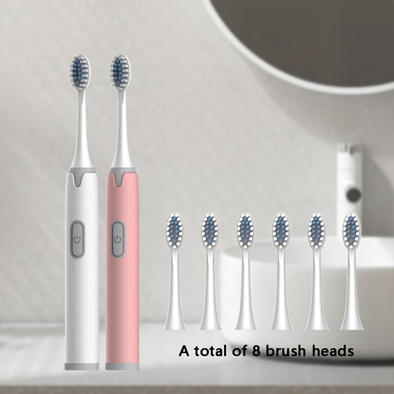 Set de cepillos de dientes eléctricos para parejas, cabezal ultramicro suave, IPX7, alimentado por batería