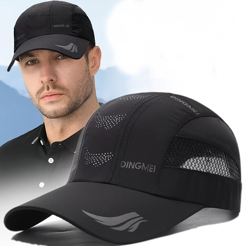 Men's Lightweight Quick-Dry Baseball Cap Breathable Acrylic Sports Hat for Running and Casual Wear