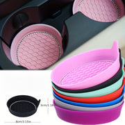 2PCS Silicone Car Cup Coasters Non-Slip Rhinestone Interior Accessories