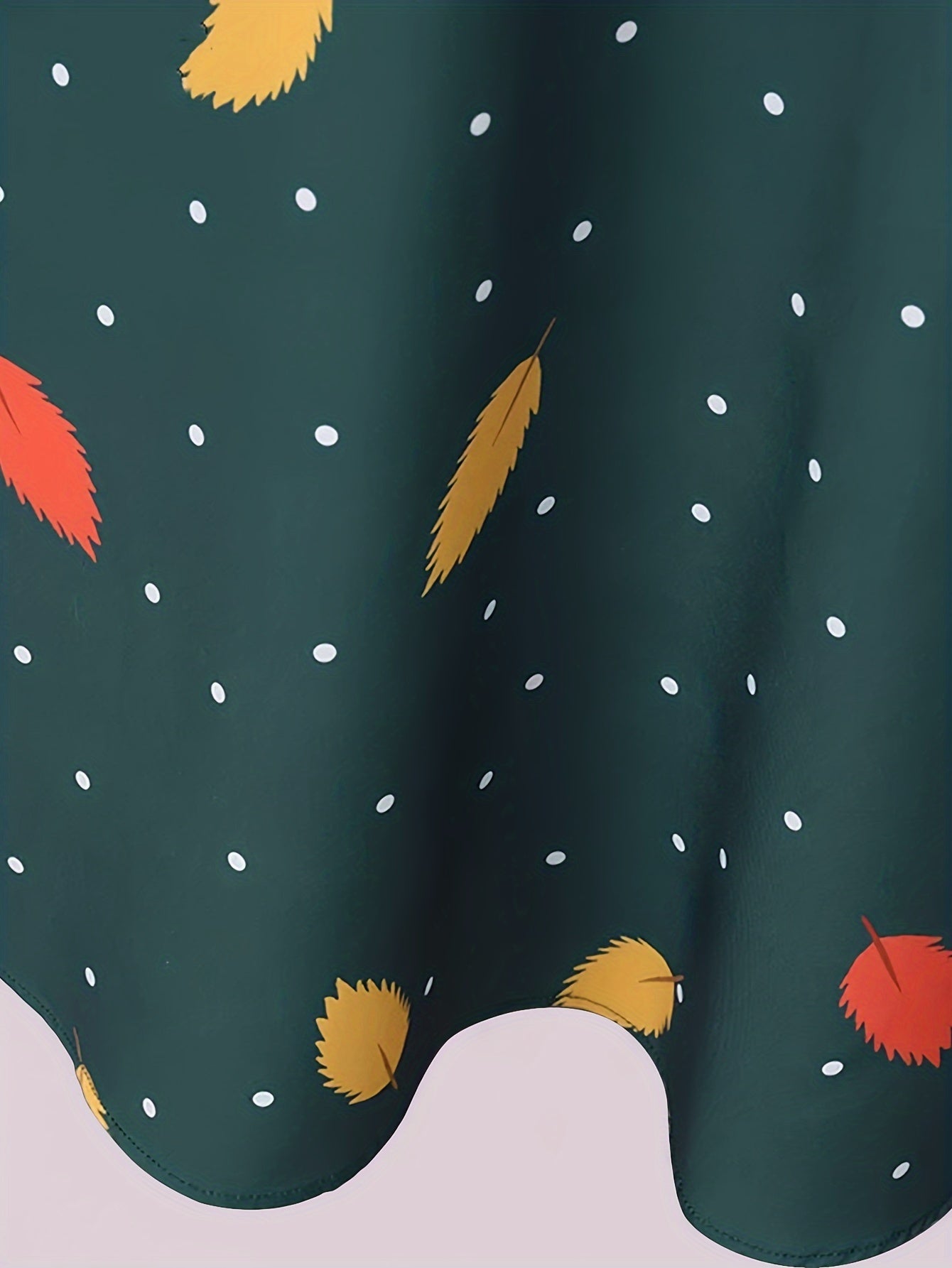 Women's Polka Dot A-Line Dress with Ruffle Hem for Spring and Fall