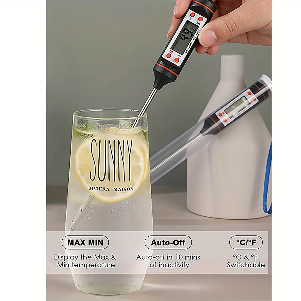 Digital Meat Thermometer with Digital Display, 0.1 Accuracy, Battery Powered, Food Cooking and BBQ Probe