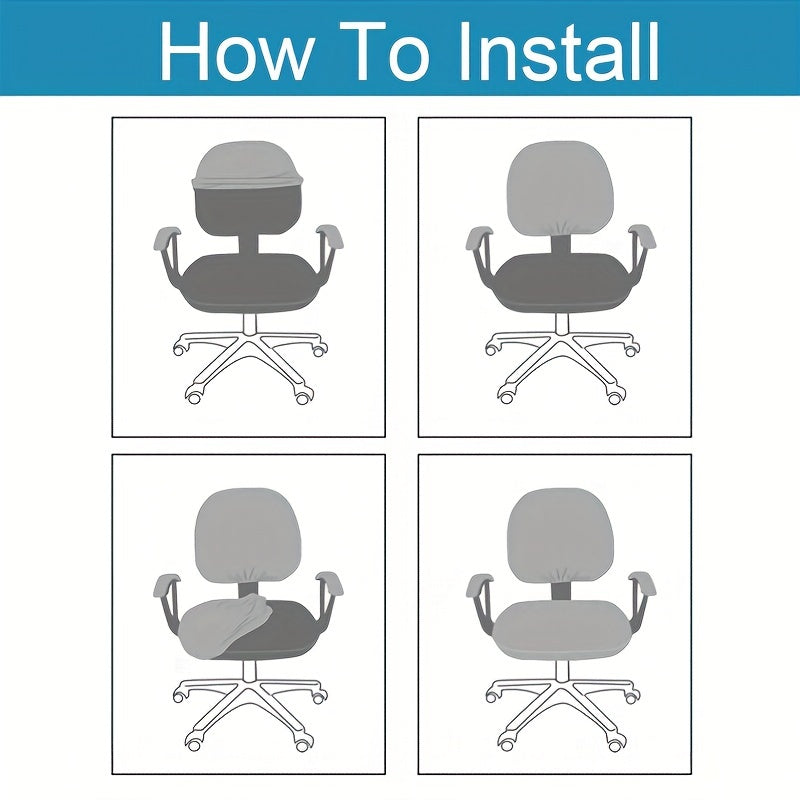 Эластичный чехол для компьютерного стула, спандекс, washable и подходит для офисного или домашнего декора.