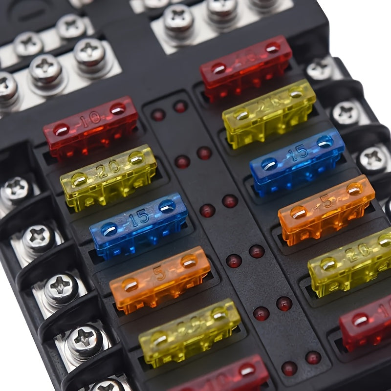 Ko‘p yo‘nalishli avtomobil, qayiqlar uchun fuzе qutisi blok tutgichlari LED indikatorlari bilan 12V 32V