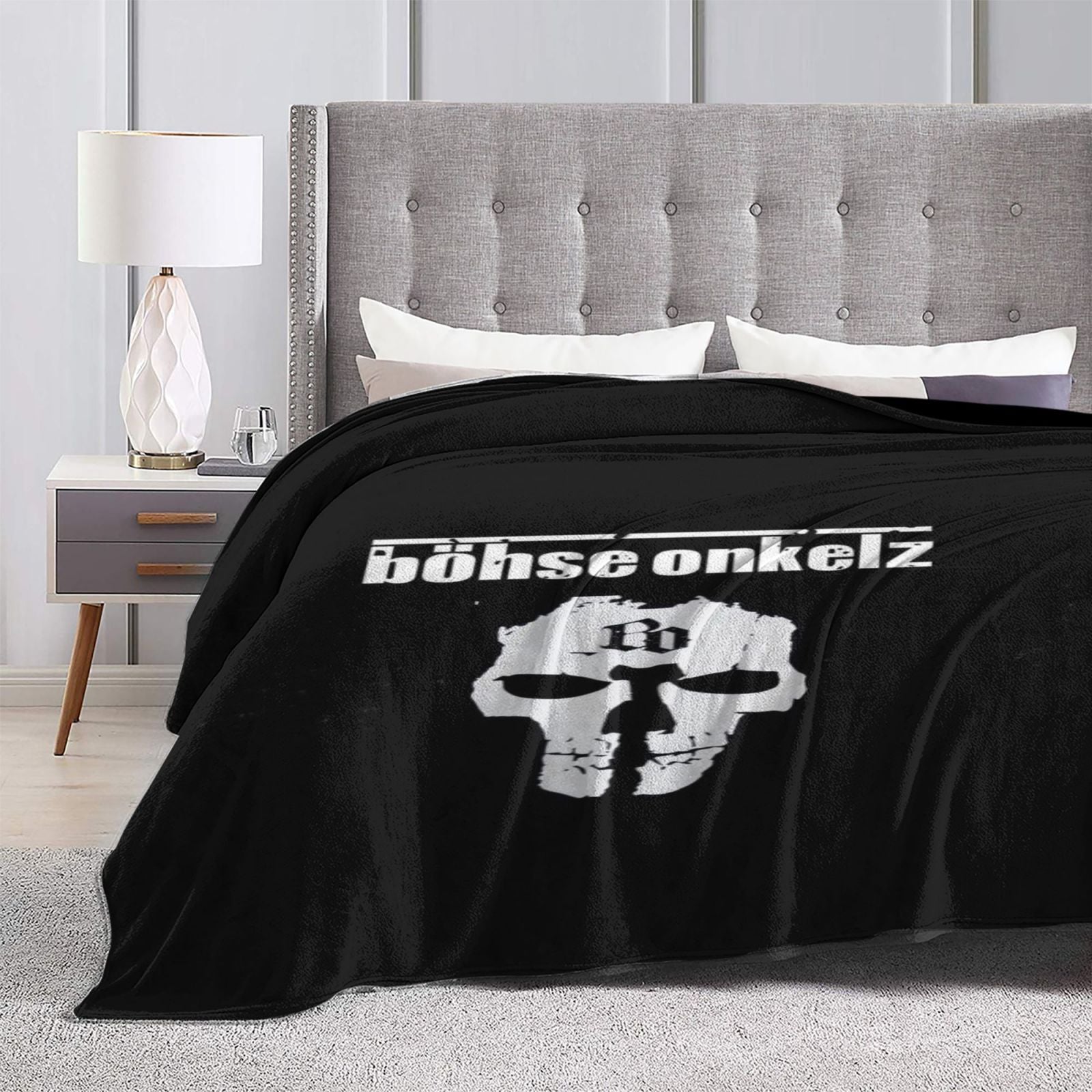 Cozy Flannel Throw Blanket with Digital Print for Sofa and Bed