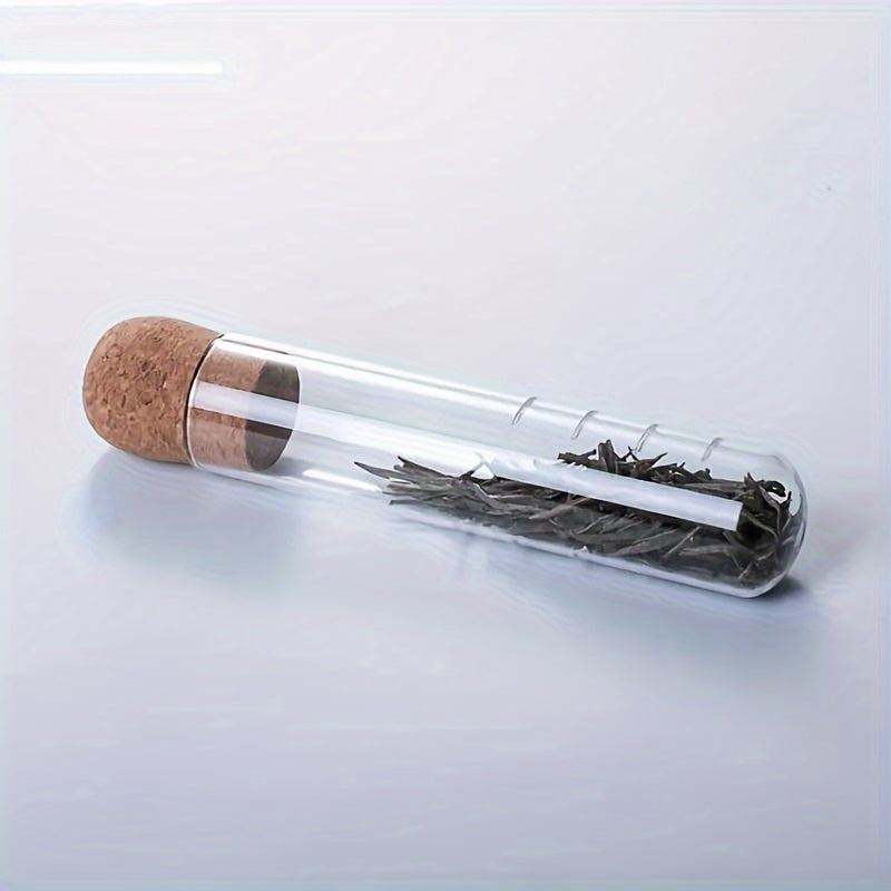 Стеклянное устройство для заваривания чая с пробкой из пробки и цветочной пробиркой для Пуэра, зеленого и черного чая