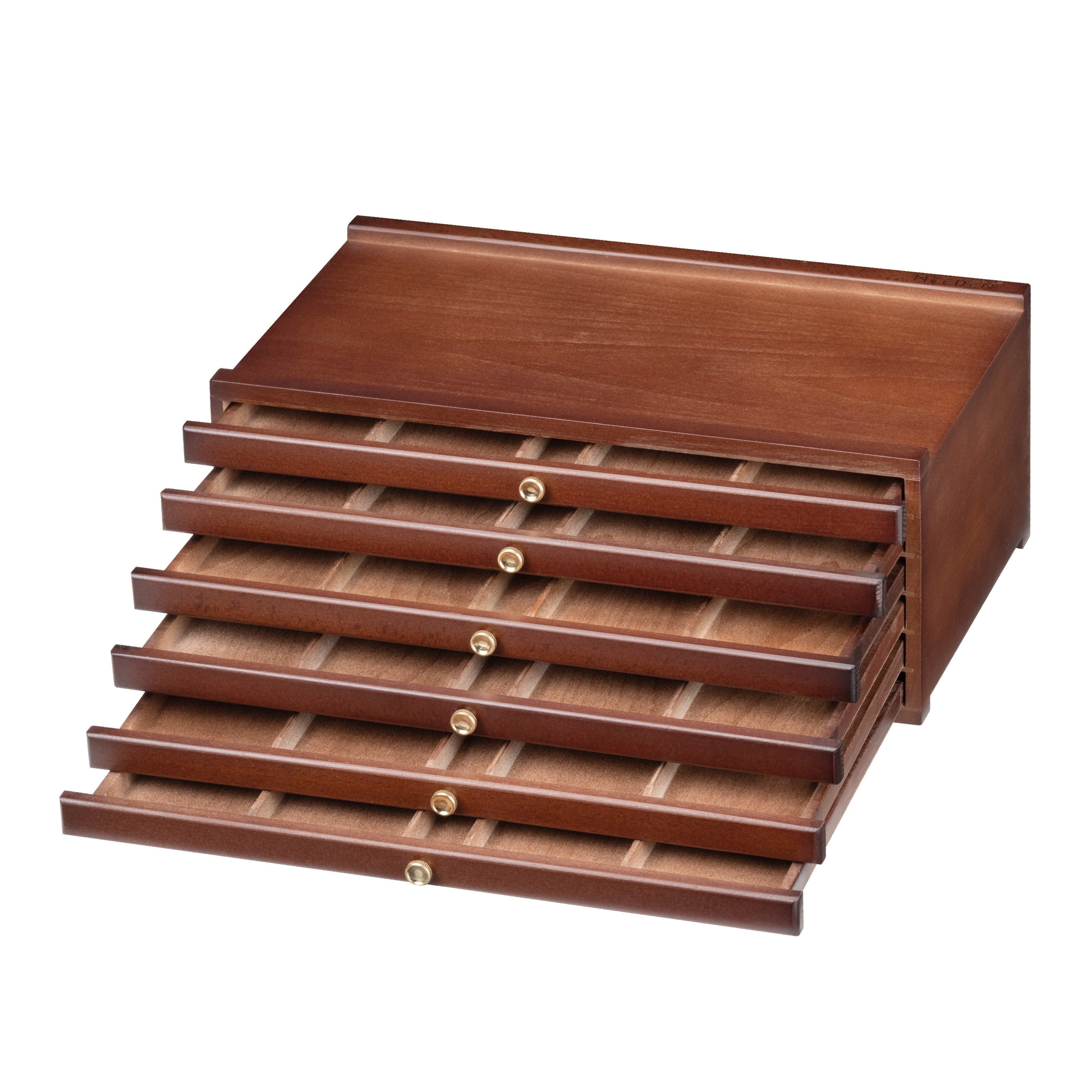 Wooden Art Supply Organizer with Removable Drawers - 4/6/10 Compartments for Pastels Pencils and More