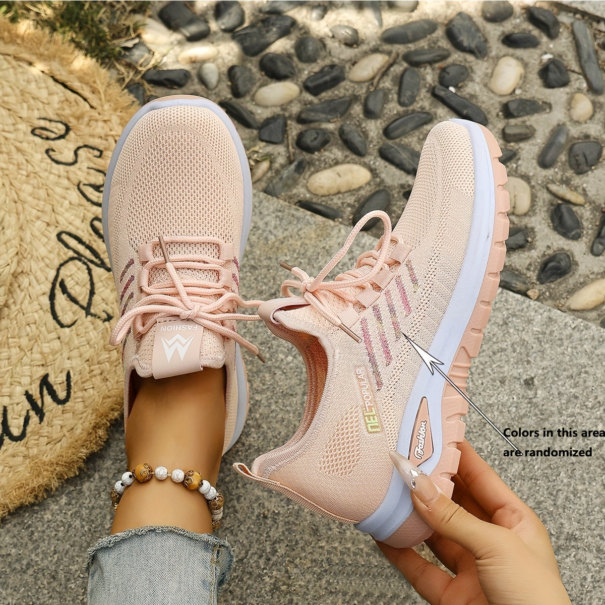 Women's Breathable Light Green Casual Sneakers for Walking and Running