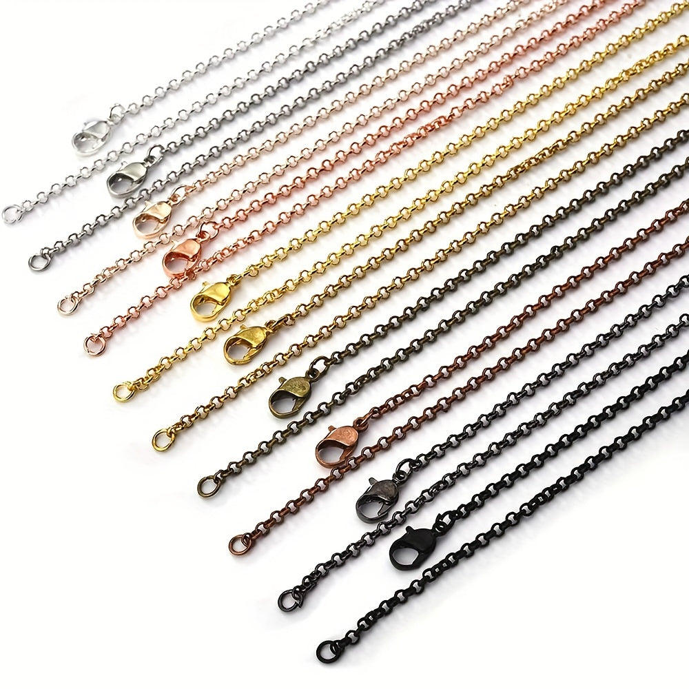 Paquete de 10 cadenas de collar con eslabones en tono latón de 53.34cm con cierres de langosta para fabricación de joyas