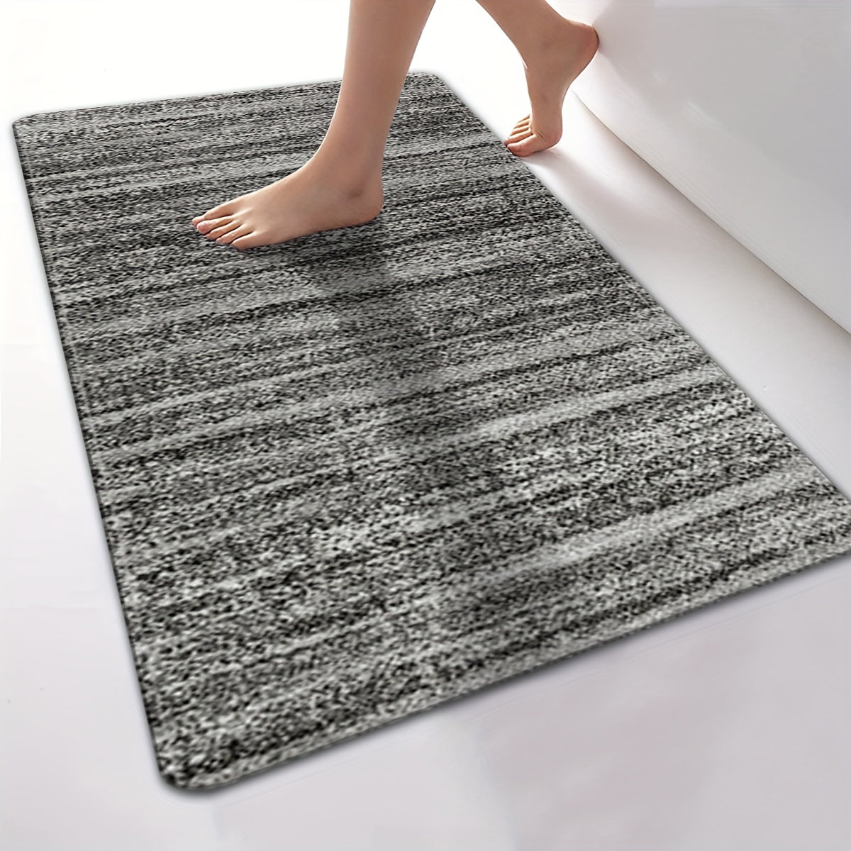 Non-slip Dark Grey Abstract Area Rug for Hallways and Kitchens, Various Sizes